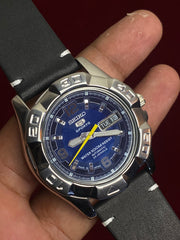 Seiko 5 Sports — "Blue Explorer",23 Jewels, 100m | Ref. 7S36-02L0 | Exhibition Caseback | 41mm.