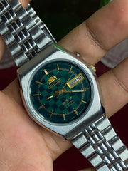 Orient Tri-Star Crystal Automatic — Green Checkerboard Dial Watch | Ref 269LR3-8A.