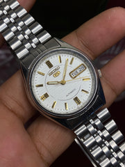 Seiko 5 “Linen White” — 7S26 Textured Dial Automatic watch.