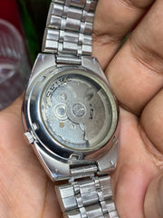 Seiko 5 SNK579 “Field Railway time ” — 7S26 White Dial Exhibition Automatic Watch.