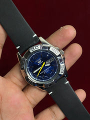 Seiko 5 Sports — "Blue Explorer",23 Jewels, 100m | Ref. 7S36-02L0 | Exhibition Caseback | 41mm.