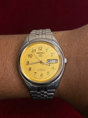 Seiko 5 "Champagne Golden Field" Dial With Exhibition Back | 7S26-0560.