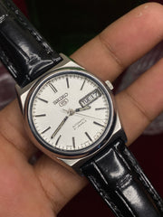 Seiko 5 “Open Heart” White Dial— 7S26 Exhibition Automatic Watch.