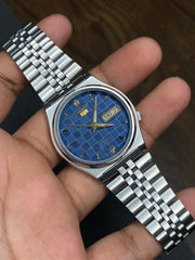 Seiko 5 — Blue Chessboard Dial | 38mm Japanese Automatic Watch.