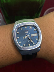 Seiko 5 “Blue Hour” — 6309 Sunburst Cushion Automatic Watch.