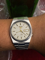 Seiko 5 — Silver- Champagne Sunburst Dial | 38mm Japanese Automatic watch.