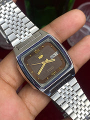 Seiko 5 — Brown Textured Dial “TV-Shape” | Japanese Automatic watch.