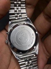 Orient Tri-Star — Silver Sunburst Checkered Dial | 37mm Japanese Automatic Watch.