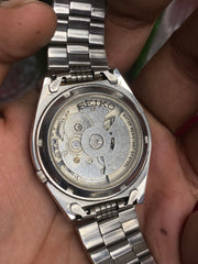 Seiko 5 Automatic — Blue Waffle Dial Watch With Exhibition Back | Ref 7S26-02P0.