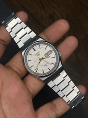 Classic Seiko 5 Light Silver Dial Automatic Watch.