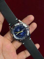 Seiko 5 Sports — "Blue Explorer",23 Jewels, 100m | Ref. 7S36-02L0 | Exhibition Caseback | 41mm.