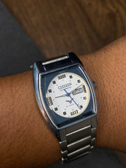 Super Rare Citizen Unique “Tv-Shaped” White Dial Watch.