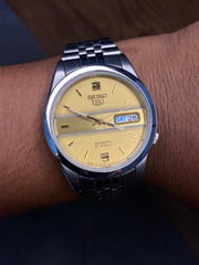 Seiko 5 “Golden Hour” — Champagne Textured Dial | Ref. 7S26 Watch.