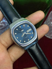 Seiko 5 “Blue Hour” — 6309 Sunburst Cushion Automatic Watch.