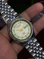 Citizen Automatic “Mint & Cream” — 8200 Two-Tone Dial Watch with Exhibition back.