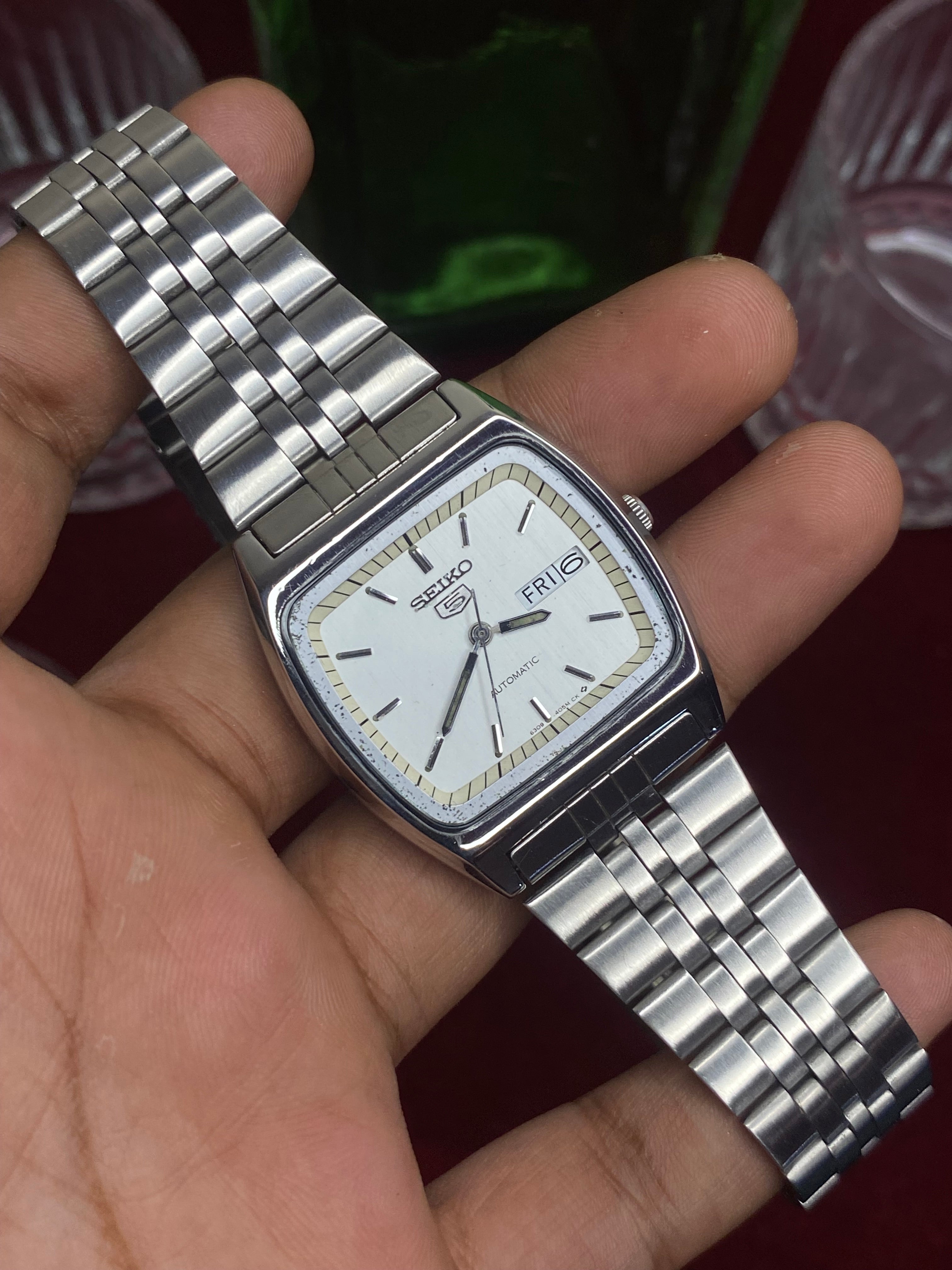 Seiko 5 — White Dial “TV-Shape” | 6309 Japanese Automatic watch.