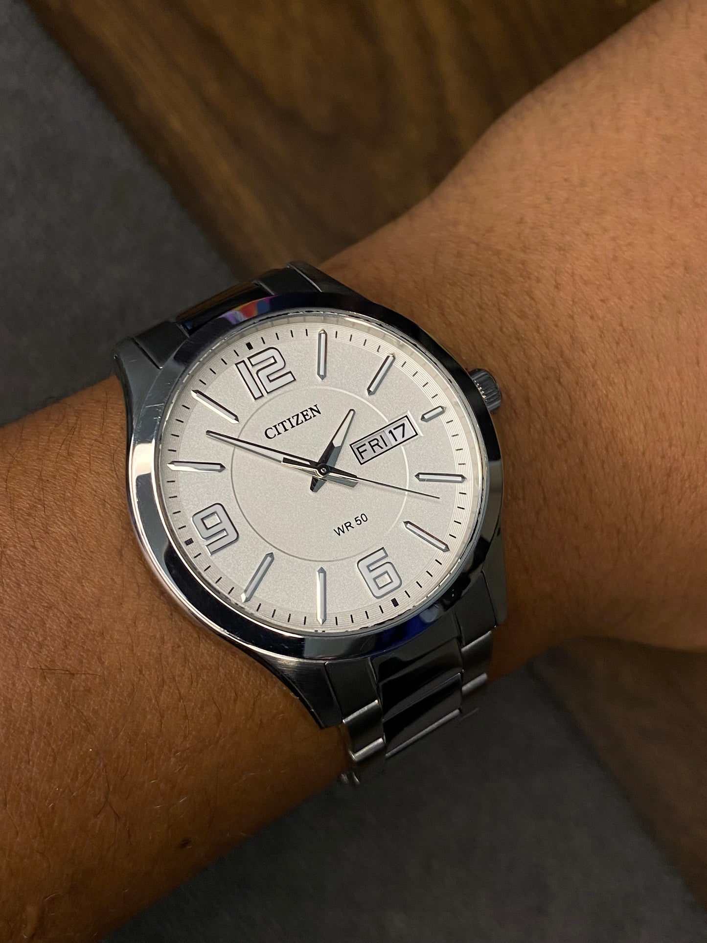 Unique Citizen Quartz BF 2001-55A Silver Dial Watch with 6-9-12 Numeric