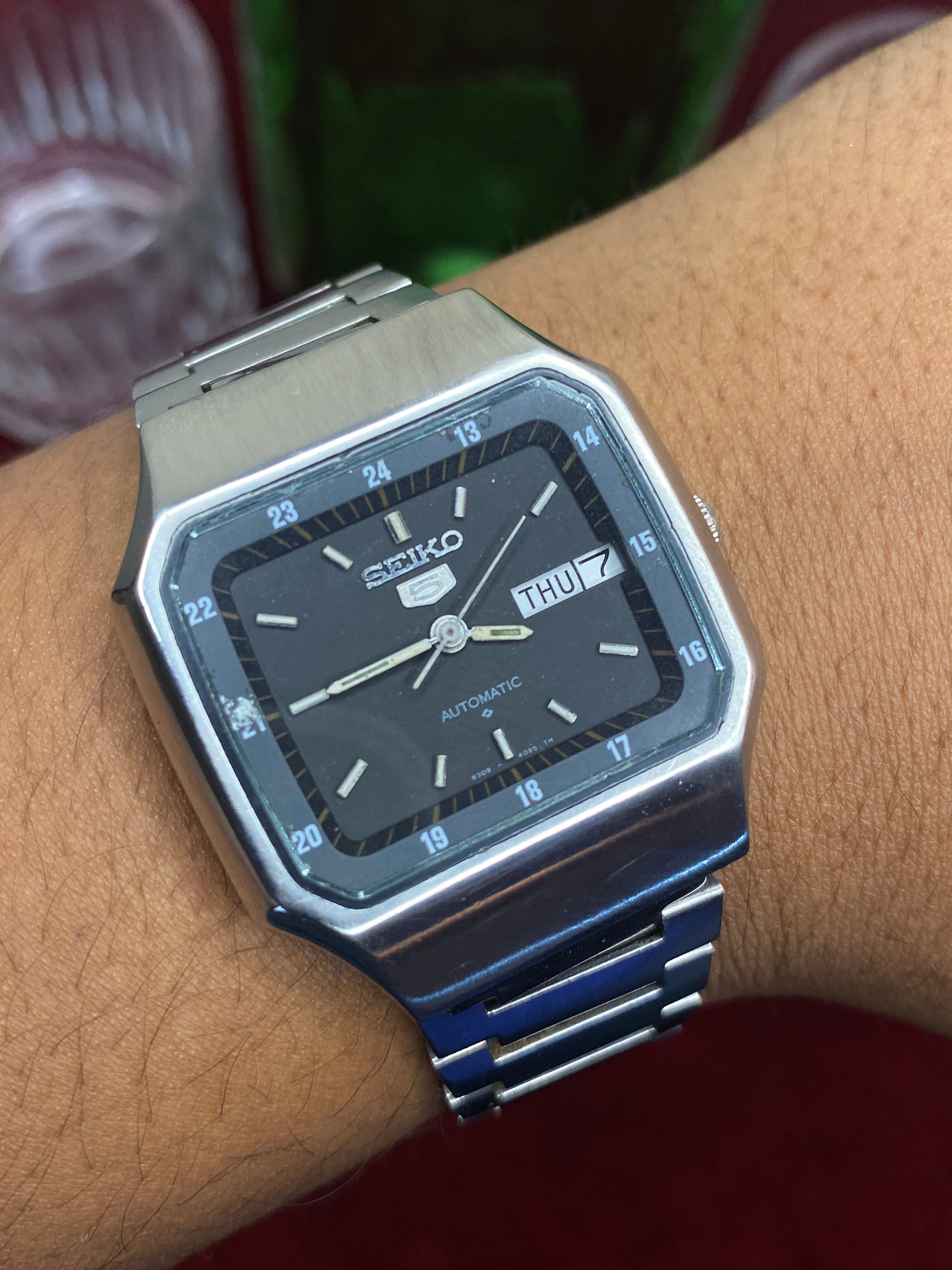 Seiko 5 “Railway Time” — Black TV Dial | 6309 Japanese Automatic watch.