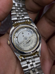 Citizen Automatic “Mint & Cream” — 8200 Two-Tone Dial Watch with Exhibition back.