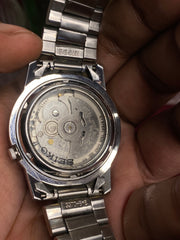 Seiko 5 SNKK25K1 “Speed Racer” Automatic — White Dial with Exhibition Back | Ref 7S26-02N0.