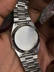 Seiko 5 Automatic — White Pinstripe Textured Dial, 36mm | Ref 7S36-8180.