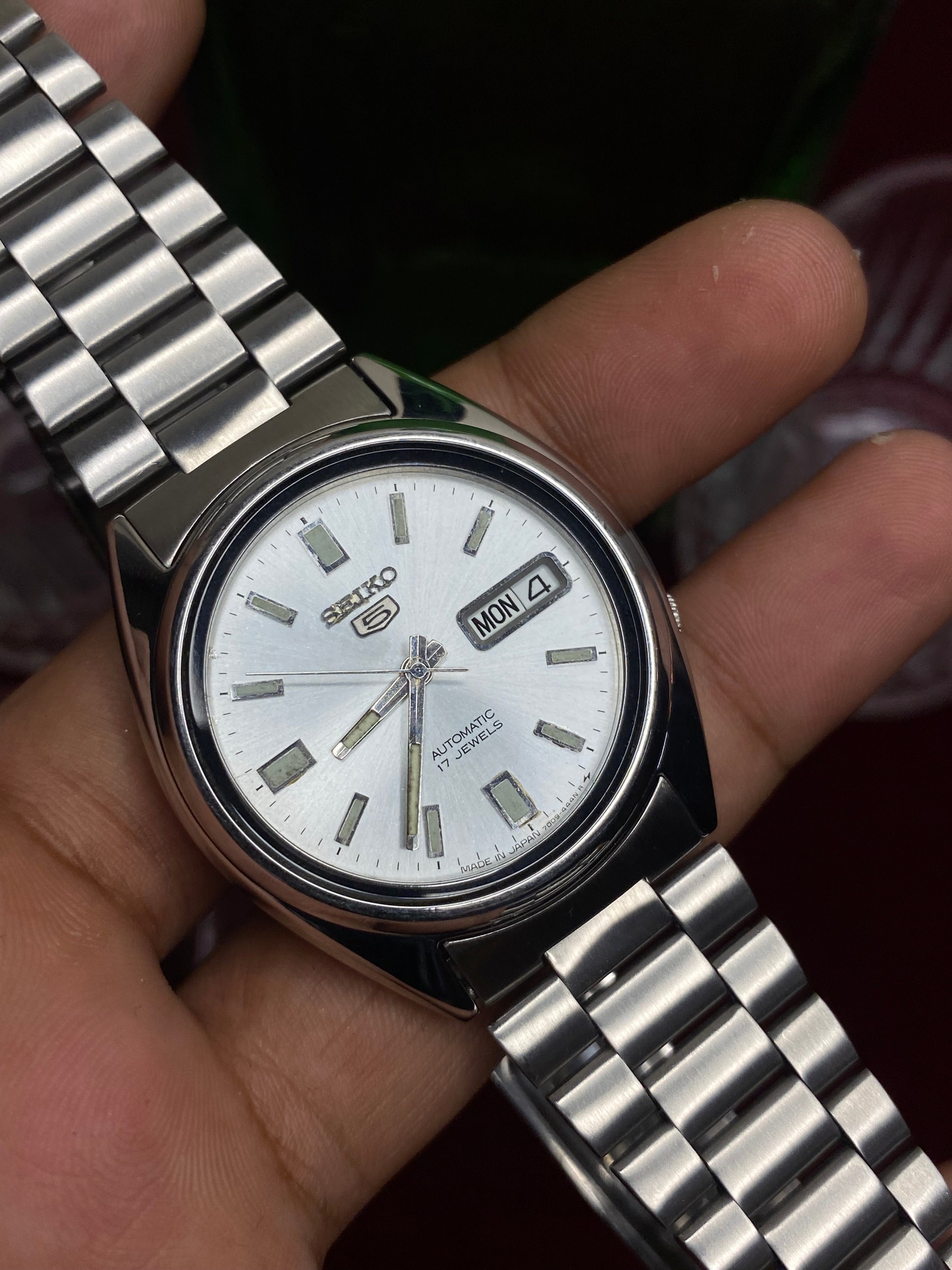 Seiko 5 “Silver Ray” — 7S26 Sunburst Exhibition Automatic watch.