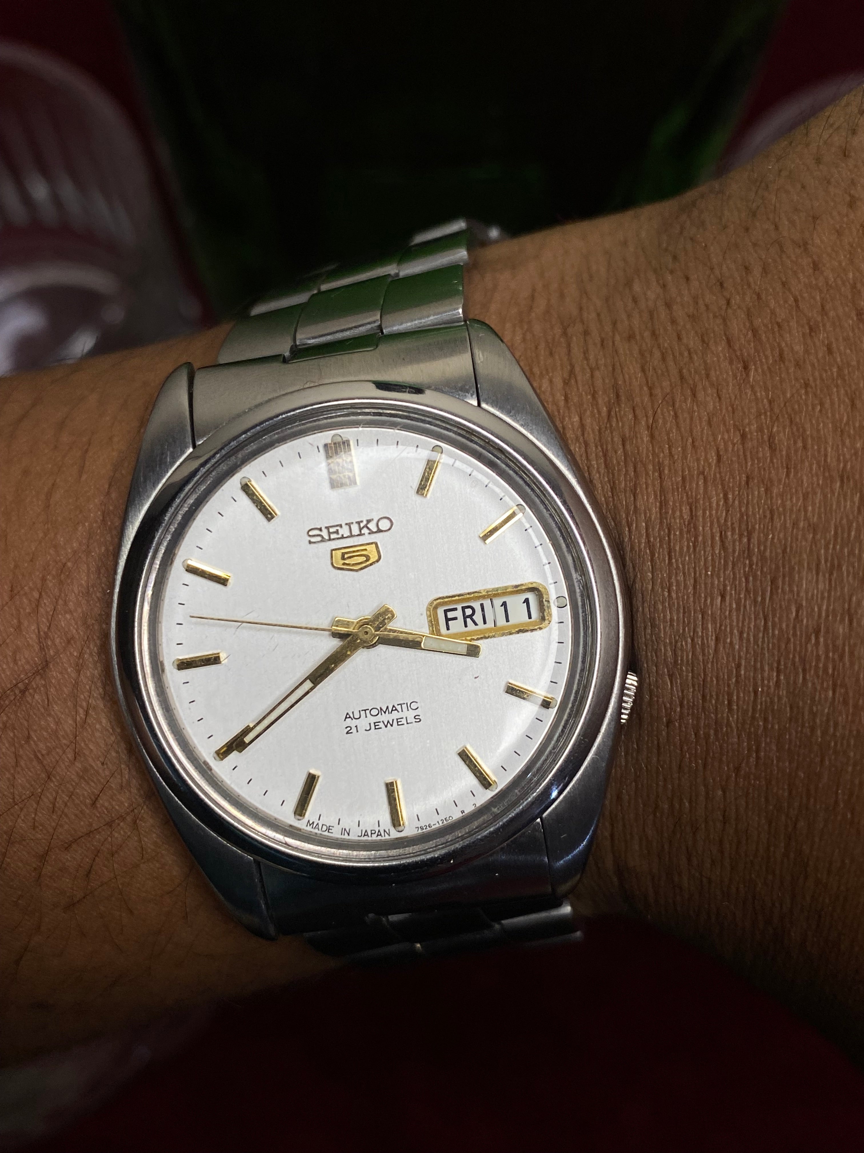 Seiko 5 Automatic — Silver Dial watch with Exhibition Back | Ref 7S26-0570.
