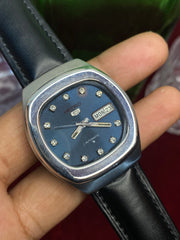 Seiko 5 “Blue Hour” — 6309 Sunburst Cushion Automatic Watch.