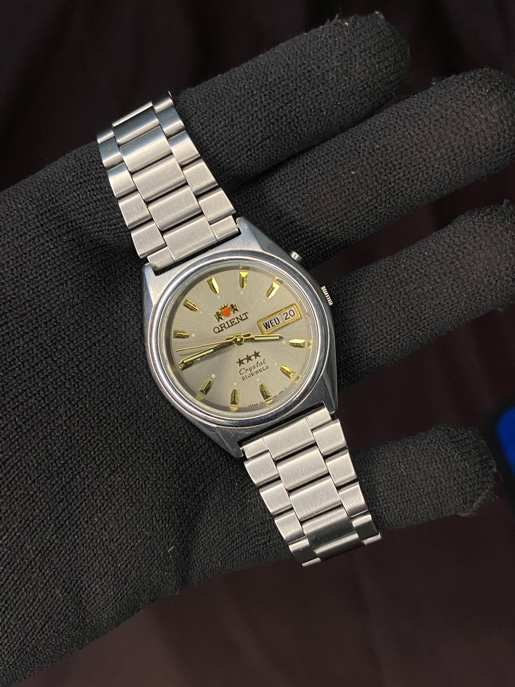 Orient Crystal Tri-Star Silver Dial Watch