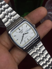 Seiko 5 — White Dial “TV-Shape” | 6309 Japanese Automatic watch.