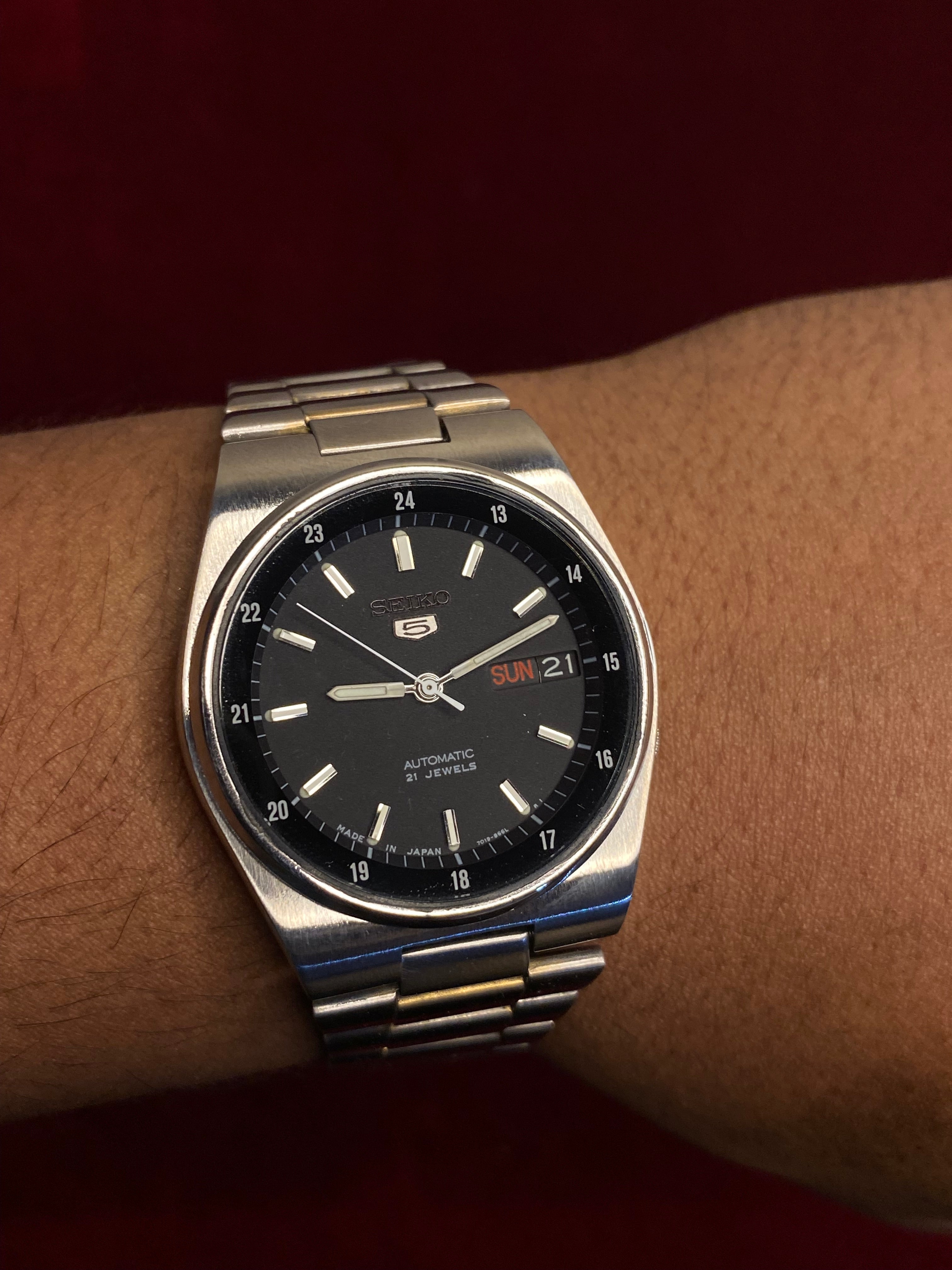 SEIKO 5 AUTOMATIC — “RAILWAY TIME ” | 38MM Grey Dial Watch | 7019-8281 A2.