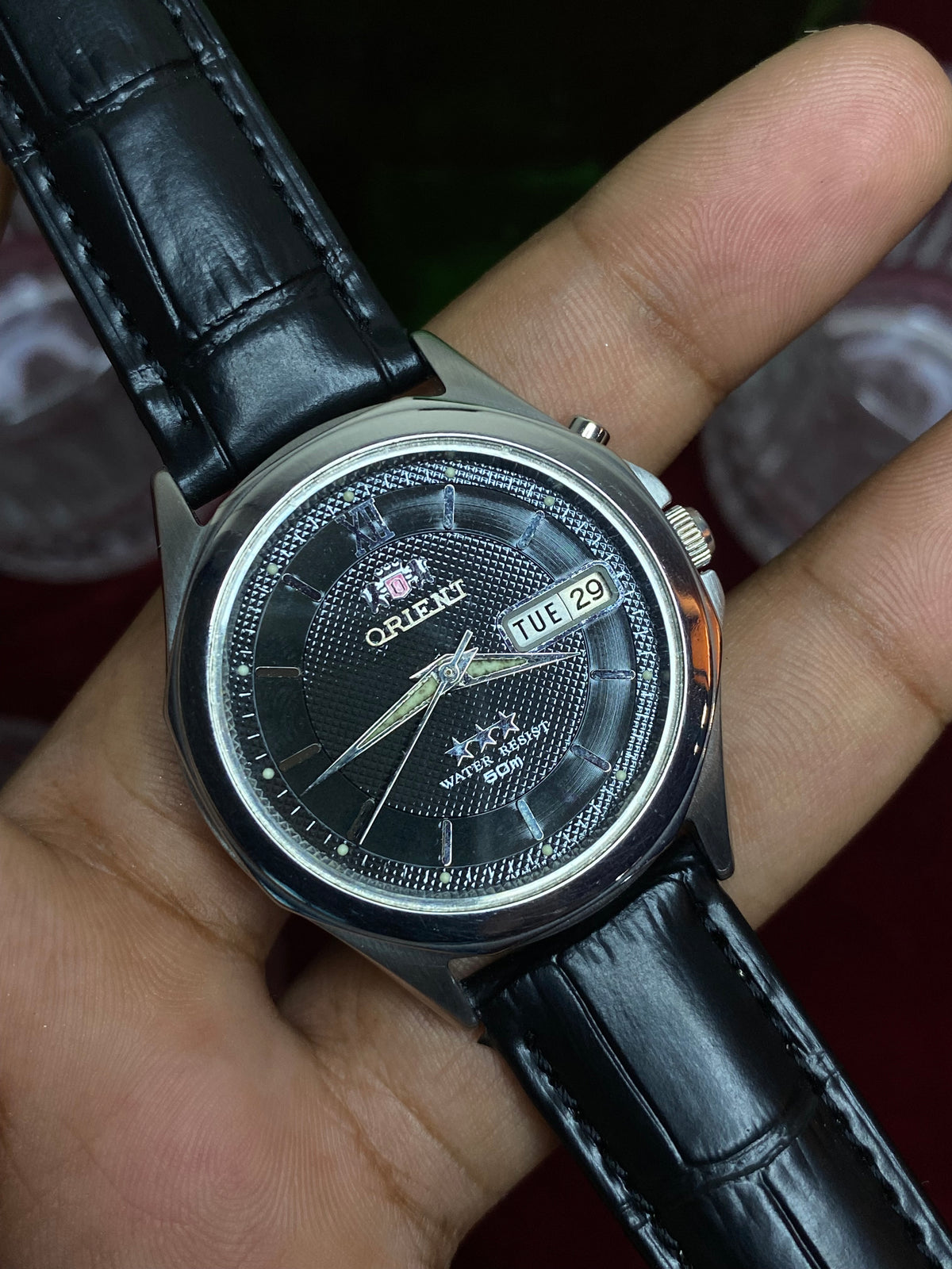 Orient 3-Star Automatic — Textured Black Dial Watch  | Ref EM5C-C0.
