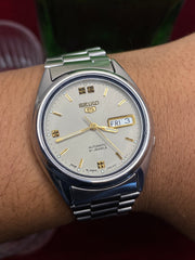Seiko 5 “Champagne” — 7S26 Grey-Gold Dial Automatic watch.