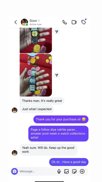 Customer conversation screenshot