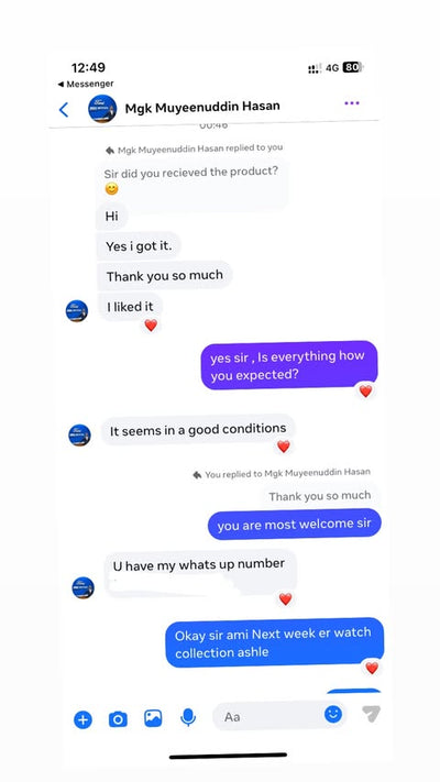 Customer conversation screenshot