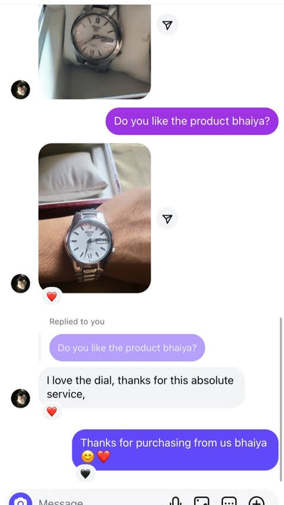 Customer conversation screenshot