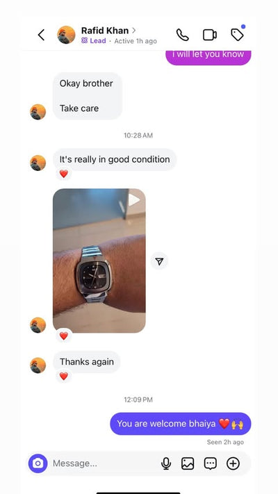 Customer conversation screenshot