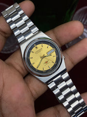 Citizen Eagle 7 Automatic — Golden Grid textured Dial Watch | Ref 4-824083K.