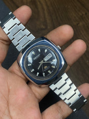 Ricoh Automatic — Black Sunburst Dial | 70s “TV-Shape” Japanese Cushion Watch.