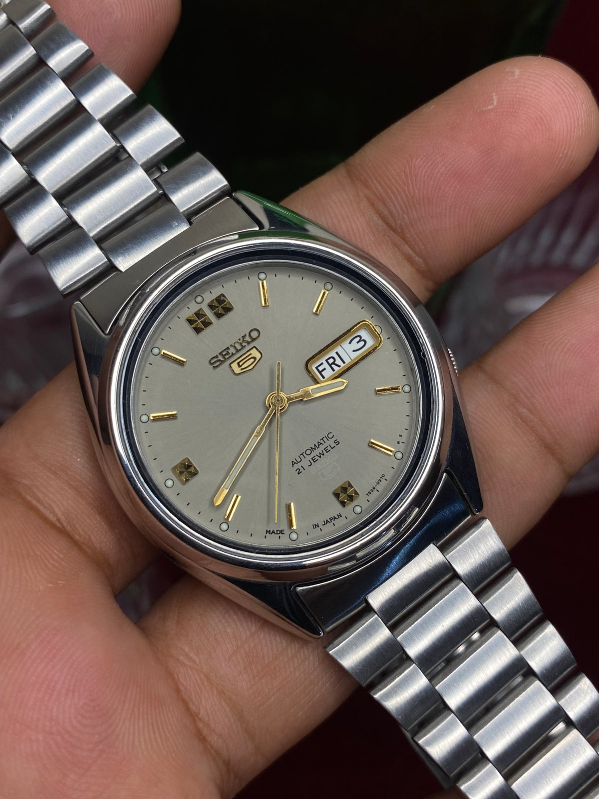 Seiko 5 “Champagne” — 7S26 Grey-Gold Dial Automatic watch.