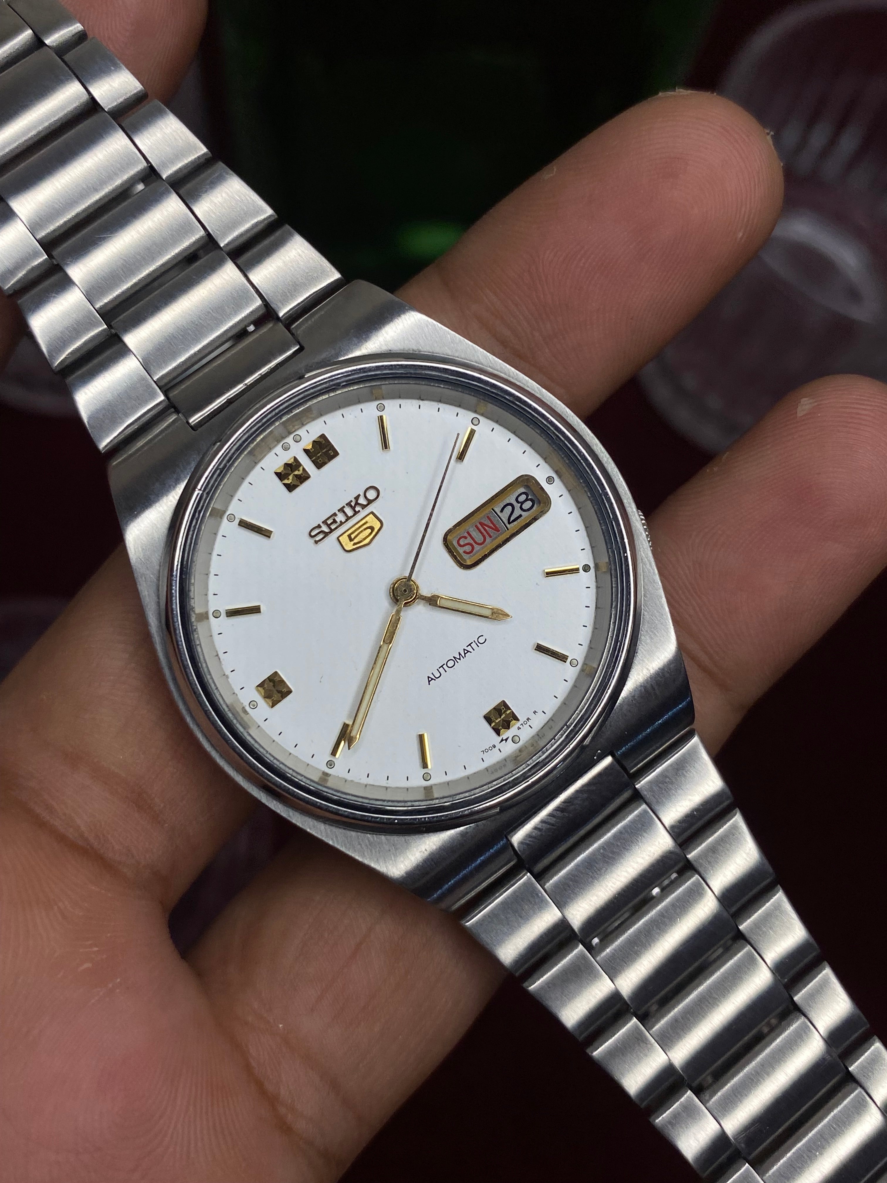 Seiko 5 “Bright Field” — 7009 Gold-Accent Automatic Watch.