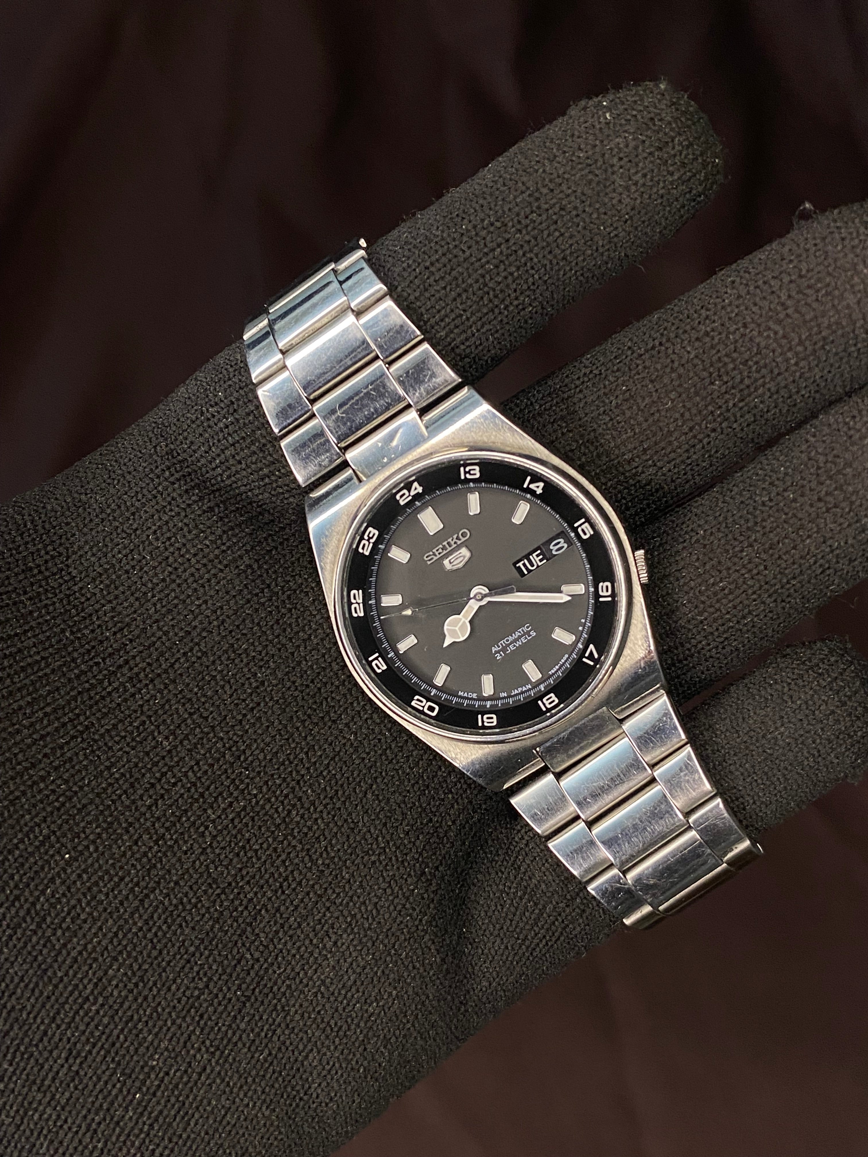 Seiko 5 Rare JDM SNX393 Grey Dial Railway Time watch