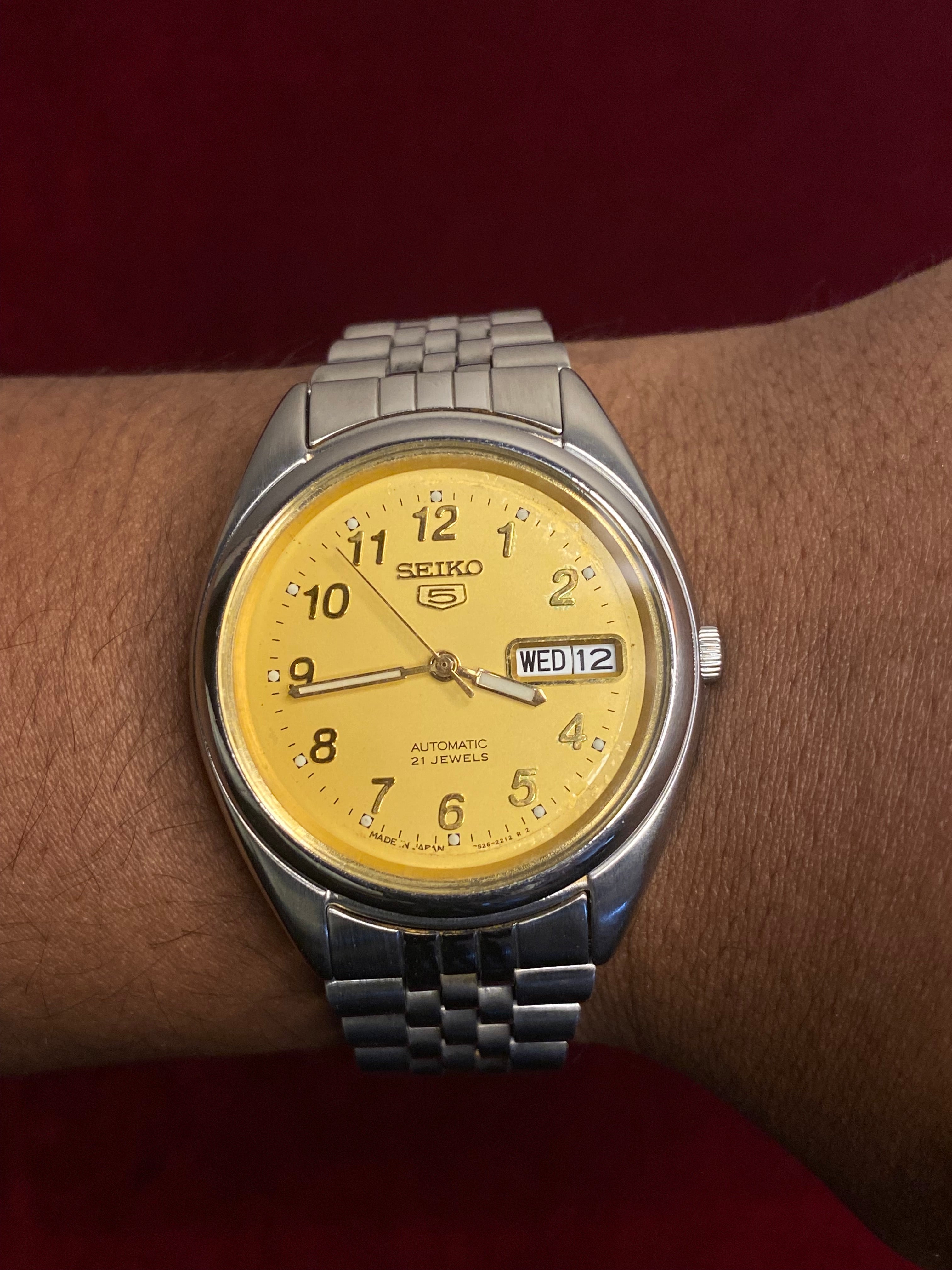 Seiko 5 "Champagne Golden Field" Dial With Exhibition Back  | 7S26-0560.