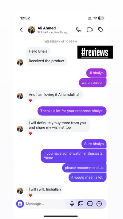 Customer conversation screenshot