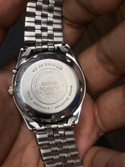 Rare Orient Tri-Star Black Dial Watch. Unique day pointer” sub-dial located at the 6 o’clock.