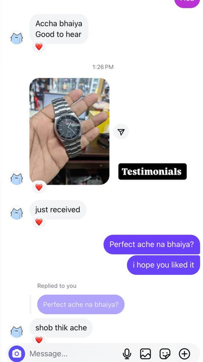 Customer conversation screenshot
