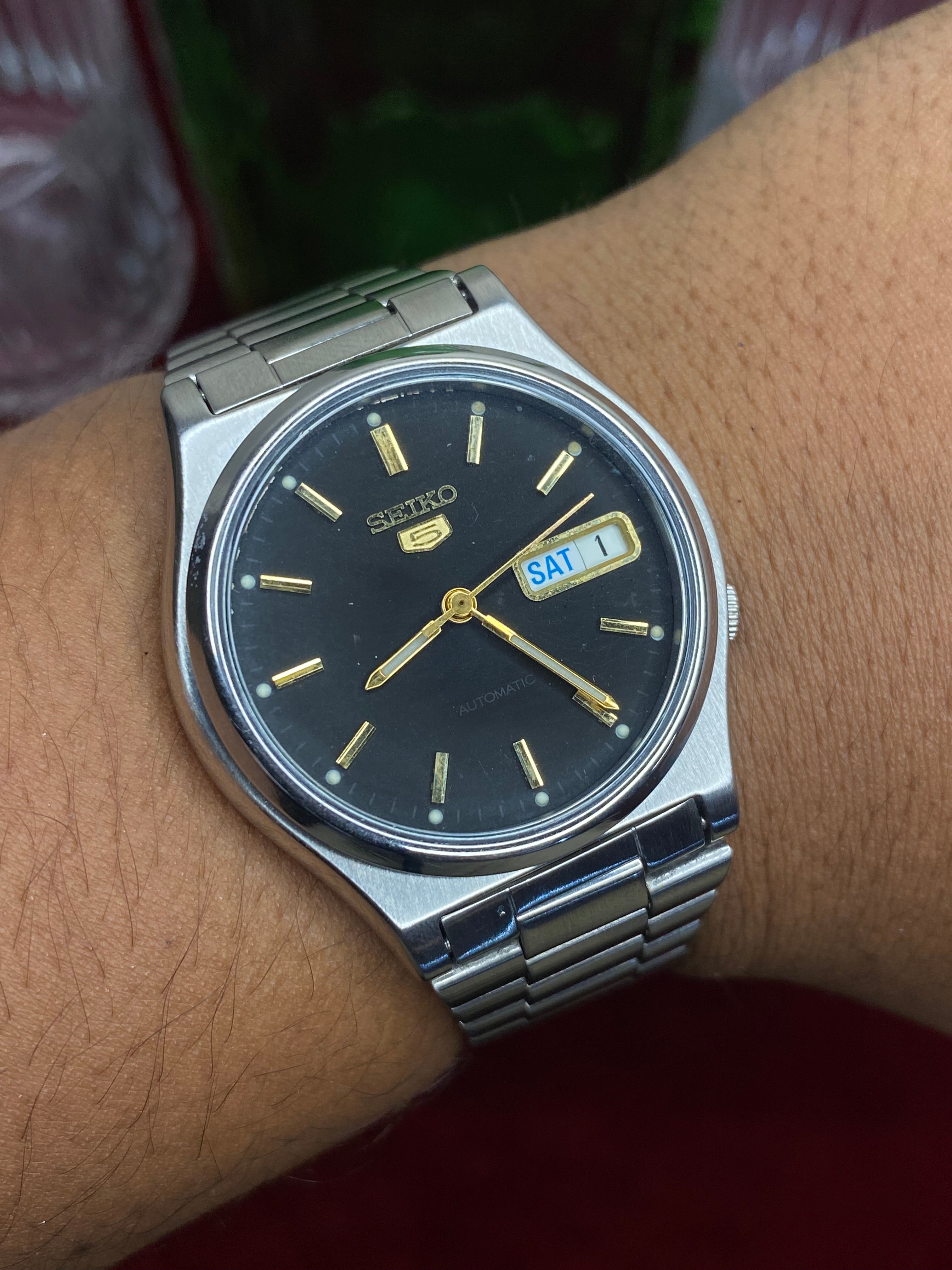 Seiko 5 “Midnight Black ” — Charcoal Dial Automatic | 7S26 Movement Watch.