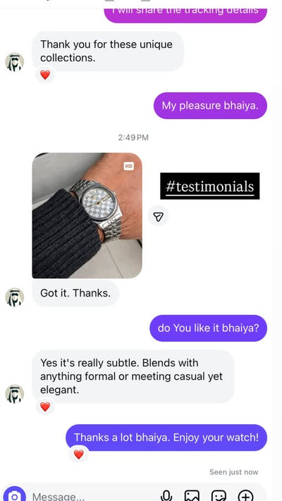 Customer conversation screenshot