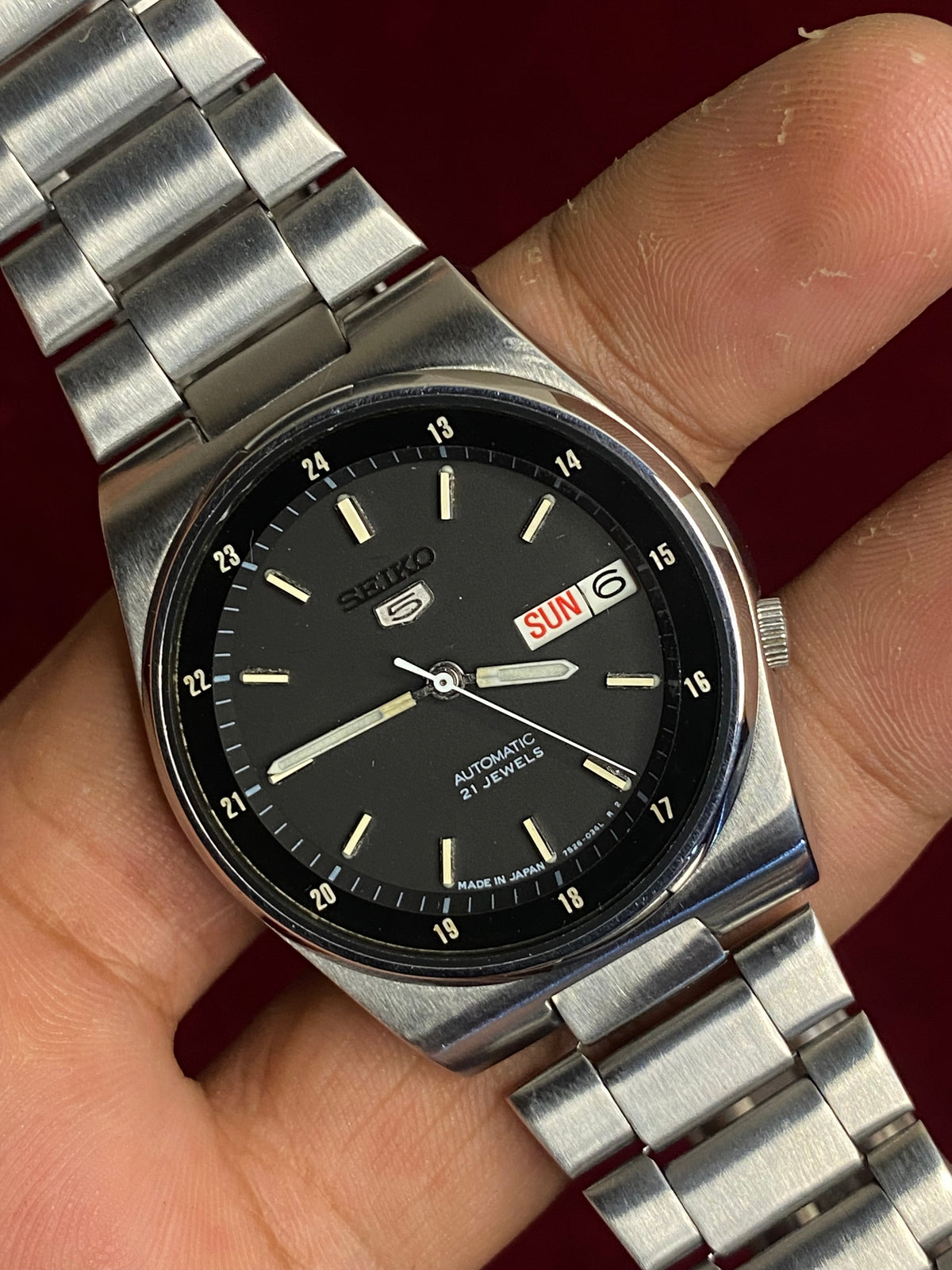 SEIKO 5 AUTOMATIC — "RAILWAY TIME" | 38MM Grey 24-Hour Dial Watch | 7S26-3160 A4.