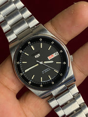 SEIKO 5 AUTOMATIC — "RAILWAY TIME" | 38MM Grey 24-Hour Dial Watch | 7S26-3160 A4.